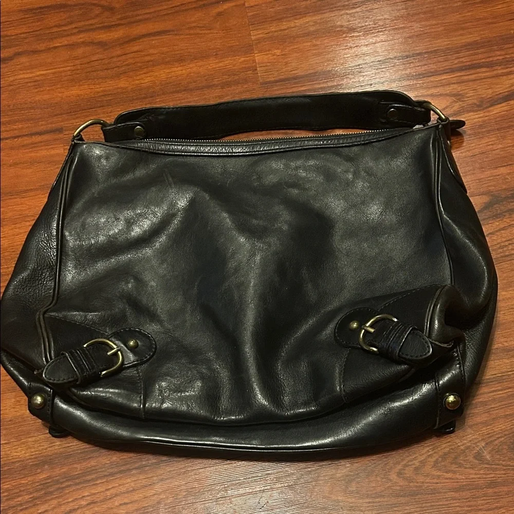 VTG Y2K Banana Republic Leather Slouchy Hobo Satchel Bag w/Buckles